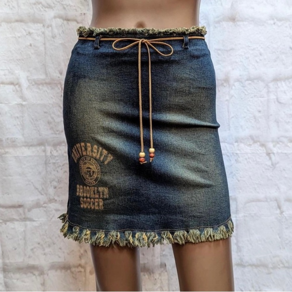 Y2k denim mini skirt